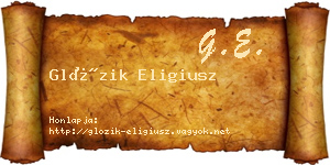 Glózik Eligiusz névjegykártya